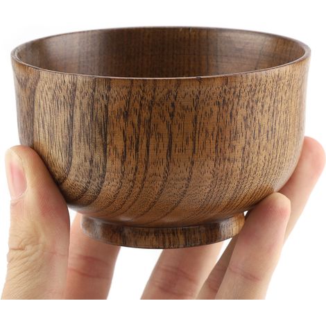 Bol en bois fait main pour enfant, résistant à la chaleur, vaisselle (1/5)