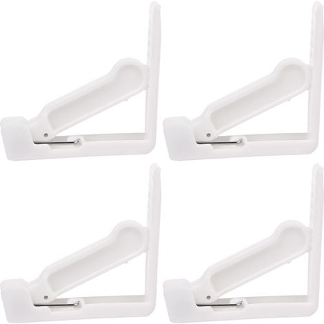 Ensemble de 4 pinces à nappe blanches en plastique, fixation flexible, pour la maison et la chambre (1/5)