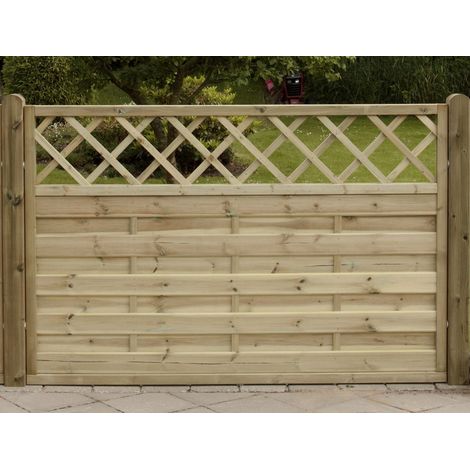Plus Zaun Bergen mit Rankgitter 180 x 120 cm Druckimprägniert