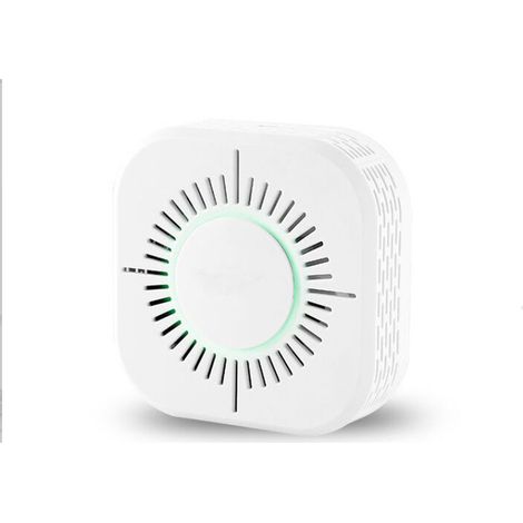 Détecteur de fumée intelligent domestique commercial sans fil alarme incendie capteur d'incendie détecteur de fumée 360 ° pas de détection d'angle mort (blanc) (1/4)