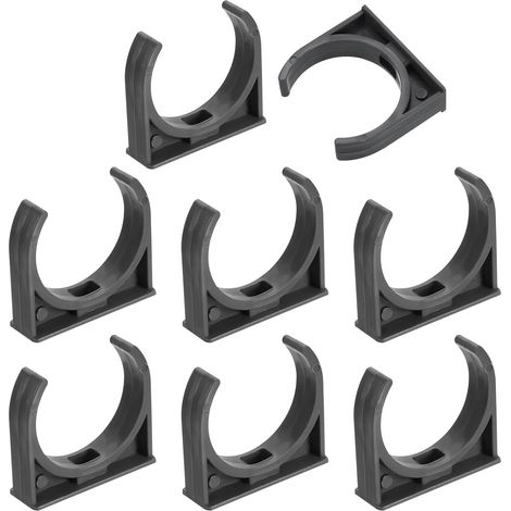 8Pcs Attaches De Tube D'Eau En PVC Fixations En Forme De U Gris (1/5)