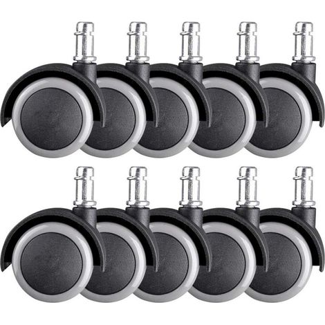 10-Piece Set of Silent, Multi-Directional Swivel Casters for Office Chairs and Furniture