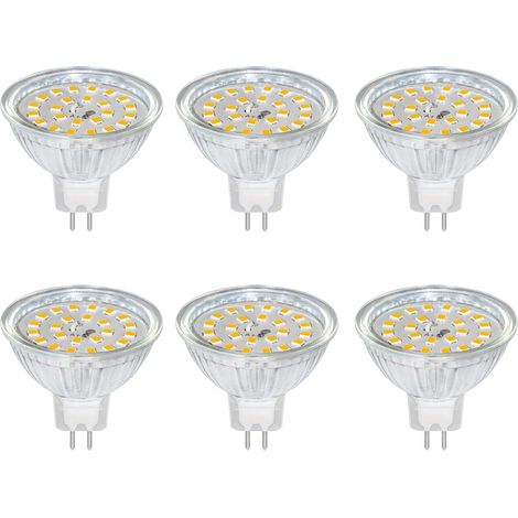 Ampoule GU5.3 LED 12V 5W Blanc Chaud 3000K, Ø50mm, Équivalent GU5.3 35W 50W, 500LM, AC/DC 12V MR16 GU5.3 Spot LED Encastrable pour Jardin Extérieur/Entrée/Terrasse, Non-dimmable, lot de 6 (1/5)