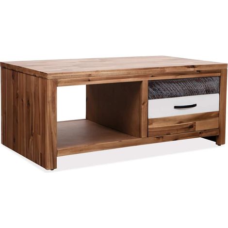 Tavolino da Salotto in Legno Massello d'Acacia 90x50x37,5 cm vidaXL (1/5)
