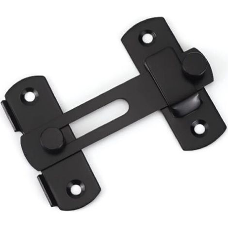 Verrou Porte Coulissante Serrure Volet Loquet Porte Verrou Portail à Bascule Boulon avec Vis pour Porte, Fenêtre, Placard et Jardin, Finition Noir Mat en Acier Inoxydable (1/4)