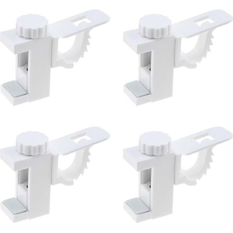 4 Pièces Support de Support de Pince Porte-rideaux,Support De Support De Pince Porte-Rideaux, Barre Transversale Réglable Tringle à Rideaux Stockage De Serviette Crochet pour Organisateur (1/5)