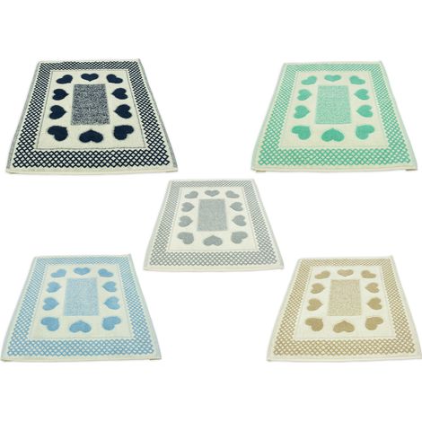 Tappeto Bagno Doccia Spugna Tappetino Assorbente Cotone Pelo Corto Mod. Love O.B, misura60x120coloreBeige