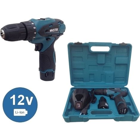 Trapano avvitatore a batteria 12V Litio c/batteria di riserva in valigetta