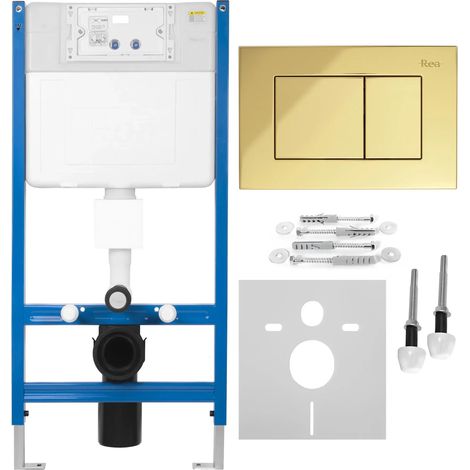 Vorwandelement für WC K011A-Q mit drückerplatte J gold (1/5)