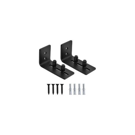 Guide de plancher de porte de grange – 2pcs en acier de haute qualité et nylon POM – Réglable de 8,1 cm à 0 cm – Installation sans perçage