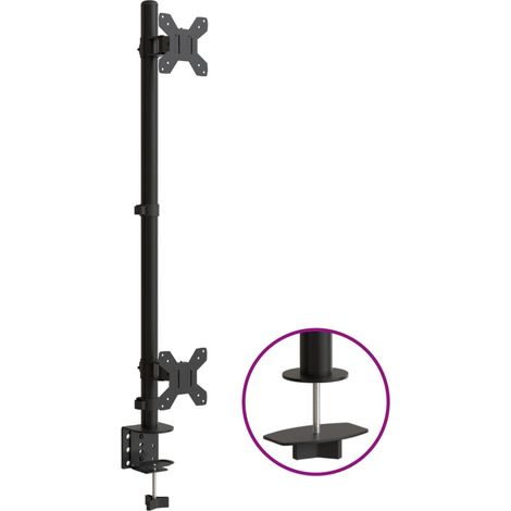 Support de moniteur double noir acier VESA 75/100 mm (1/5)