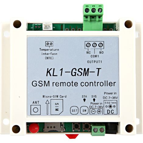 Thermostat GSM avec Capteur de Température, Télécommande et Alimentation 7-36VDC pour Surveillance à Distance