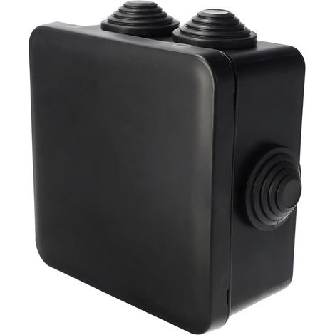 Boîte de dérivationétanche en saillie, presse-étoupes, fermeture à clic 100x100x50mm IP55 noir EDO Technic