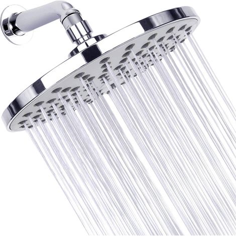 Cabezal de ducha redondo tipo lluvia de 20 cm (8 pulgadas), G1/2, alta presión, giratorio, ultrafino, pieza de repuesto. (1/5)