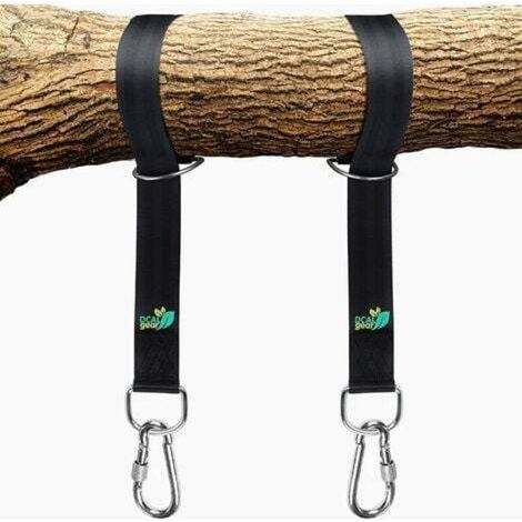Gear Tree Swing Hanging Strap Kit – Quick and Easy Installation – Extra Long 5ft Straps Holds 2000lbs – Safer Locking Carabiner, Perfect for Hanging (1/5)