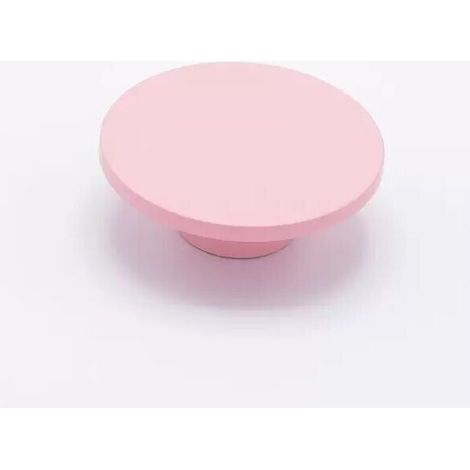 Pomolo piatto e tondo in goffrato rosa 70x25mm - 439 Moon