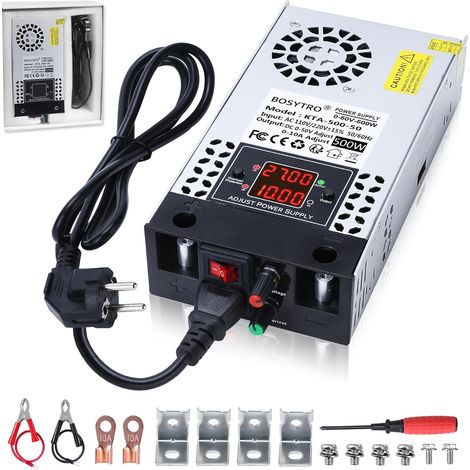 Upgraded Einstellbar Netzteil 0-50V 0-10A 500W Schaltnetzteil Trafo 230v auf 12V 24v 48V 50V Transformator Power Supply für LED Streifen, CCTV, 3D Drucker, Radio, Kamera, Labornetzteil (1/5)