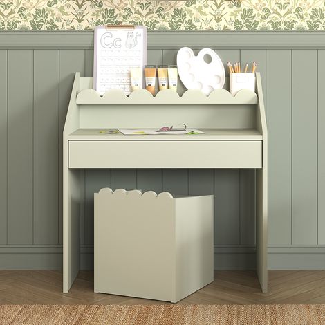 Scrivania a 1 cassetto con sedia Bellamy Book Nook Verde