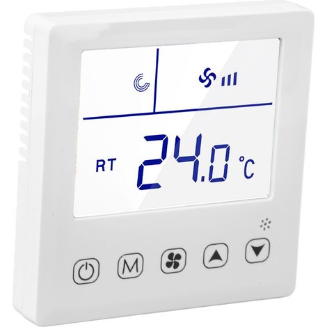 Thermostat numérique avec fonction ventilation, écran LCD précis, régulateur de température pour climatisation, maison et hôtel, AC220V (1/5)