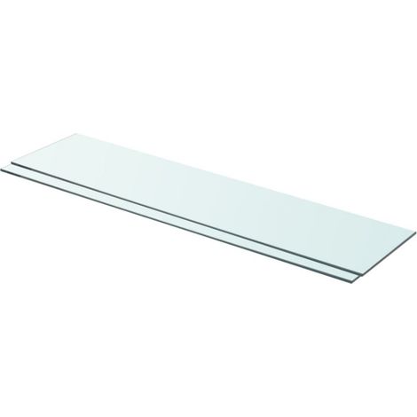 vidaXL Regalböden 2 Stk. Glas Transparent 90x20 cm