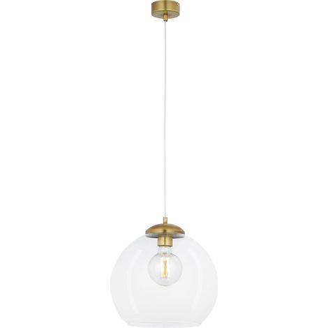 Lampada sospesa ottone vetro trasparente E27 15W ASTI Jupiter