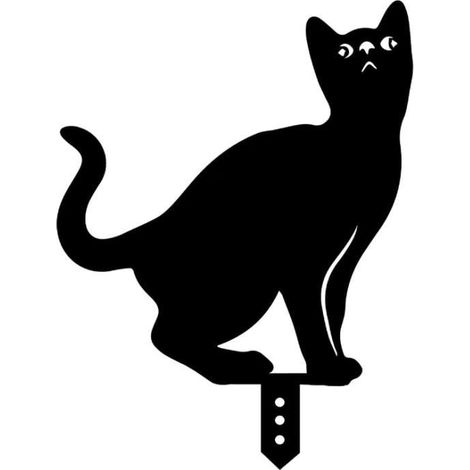 2pcs Silhouette Animale en Métal De Chat Pieu De Silhouette d'animal en Métal pour Décoration De Pelouse Extérieure De Printemps (1/4)