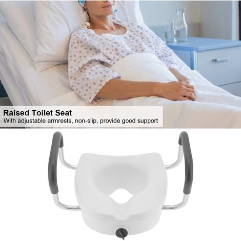 Eosnow Erhöhter Toilettensitz mit rutschfester, verstellbarer Armlehne, Badezimmerzubehör für Senioren und schwangere Frauen
