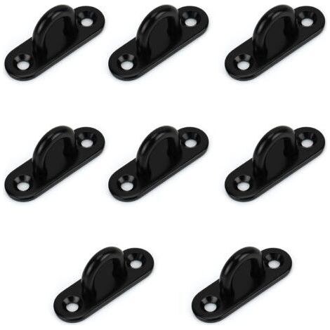 FENOPLASTICA(Lot de 8) Plaque Oeillet Acier Inoxydable M5 - Oblong Crochet Métal Forme U Montage Mural et Plafond 50 x 15 mm - Crochet de Fixation Capacité 40 kg pour Suspensions (1/5)