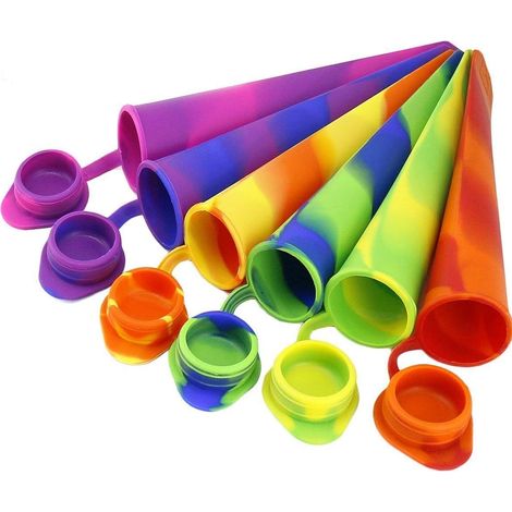 Moule À Glace Sur Bâtonnet - Silicone Alimentaire Sans BPA - Pour Sorbets Fruits Et Boissons Fraîches - Lot De 6 (1/5)