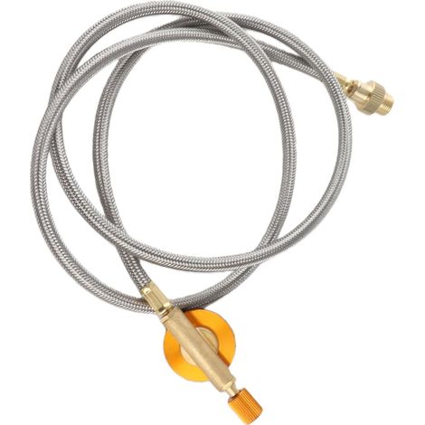 Cordon D'extension de Gaz, Pochettes de Tuyau D'extension de en Caoutchouc en Acier Inoxydable Plat en Laiton pour Sacs de Plein Air (1/5)