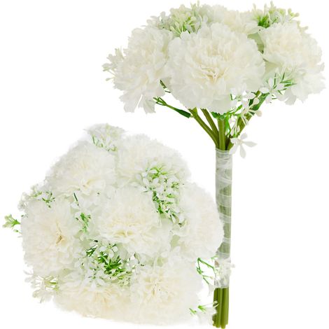 CV18424-1 Nelkenstrauß, weiße künstliche Blumen, wunderschön