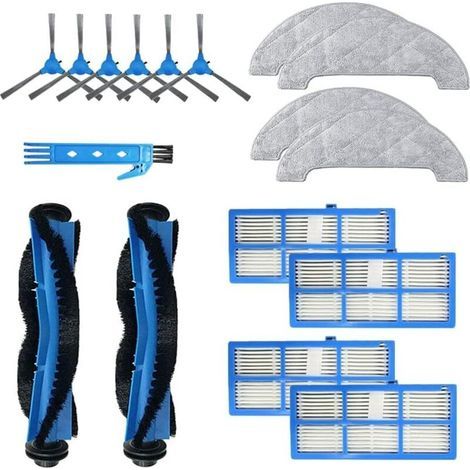 Kit d'accessoires pour Proscenic 850T Pièces de rechange pour aspirateur 2 Brosse principale + 4 Filtre Hepa + 6 Brosse latérale + 4 Chiffon de vadrouille, avec caractéristiques : Accessoire, Kit, Fil (1/5)