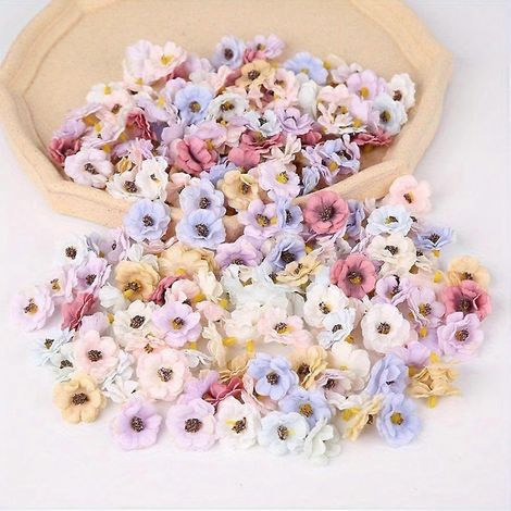 20 mini têtes de marguerites multicolores de 3 cm, en soie artificielle, pour décoration de mariage, décoration intérieure, couronnes de Noël et scrapbooking.multicolore (1/5)