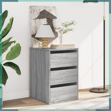 852839 Commode d'angle sonoma gris 40x41x58 cm bois d'ingénierie (1/5)