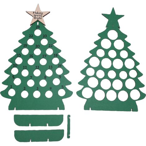 Flaschenhalter, Countdown-Timer, Adventskalender 2026, Weihnachtsbaumschmuck aus Holz (1/5)