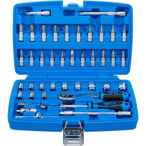 BGS Steckschlüssel-Satz Antrieb 6,3 mm (1/4") Zollgrößen 46tlg. - 2141 (1/5)