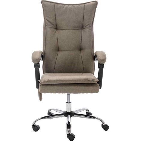 Maison Exclusive - Massage-Bürostuhl Taupe Stoff (1/5)