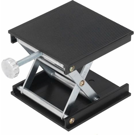 Lab Jack Stand Table Lift Laboratory Lift Table Aluminum Alloy Lab Lifting Platform Stand Rack Lab-Lift Lifter Manual Control Adjustable Height(Black) (1/5)