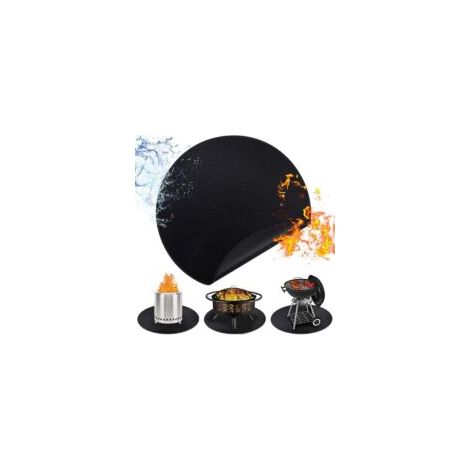 Grand tapis de brasero réutilisable pour terrasse, tapis ignifuge, tapis de braise, tapis de protection pour terrasse et patio, tapis rond (1/5)