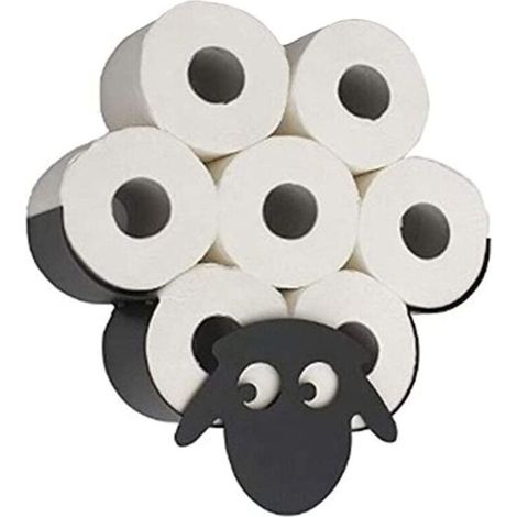 Niedlicher, schafförmiger Toilettenpapierhalter, Aufbewahrungsbox für Papierhandtücher, 7 Wandrollen, Wand-Papierhandtuchhalter für Küche und Badezimmer