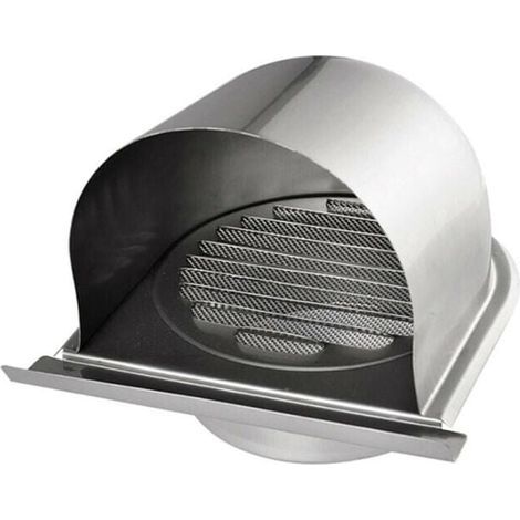 150mm Grille Aeration de Ventilation Inox, Grille de Hotte Cheminée Ronde Extérieur, Grille D'aération U avec Filet Anti-insectes, Grille Ventilation avec 45° Lams, pour Cuisine (1/5)