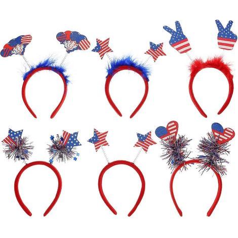 Set mit 6 Stirnbändern für Kostüme und Karneval, perfekt für Feierlichkeiten zum Unabhängigkeitstag – 24,00 x 23,00 x 1,50 cm (1/4)