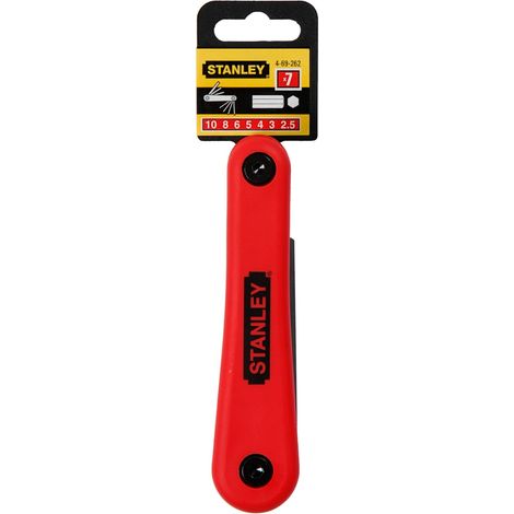 STANLEY 4-69-262 Folding Hexagon Key Set, 7 Piece (2.5-10mm) STA469262