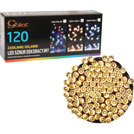 Luces para árbol de Navidad, 120 LED solares, luz blanca cálida. (1/5)