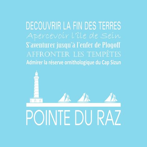 Tableau sur toile Pointe du Raz 30x30 cm - Impression sur Toile Murale Décorative - Image imprimée en HD sur Toile - Toile sur Châssis en Bois FSC - Fabriqué en France (1/4)