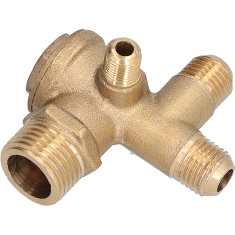 Ersatzteile für Luftkompressorventile: Messing-4-Wege-Doppelrohr-Rückschlagventil, Zubehör, 10 x 14 x 14 x 20,5 mm / 0,4 x 0,55 x 0,55 x 0,8 Zoll (1/5)