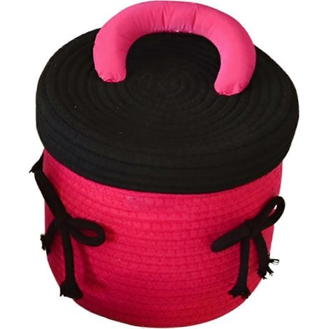 Paniers de rangement tressés pour bureau, rose rouge (1/5)