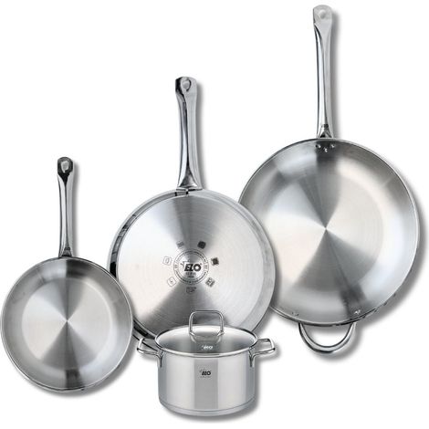 Ensemble de 3 Poêles de cuisson 24, 28 et 32 cm et 1 faitout 16 cm Elo Profi Citrin (1/5)