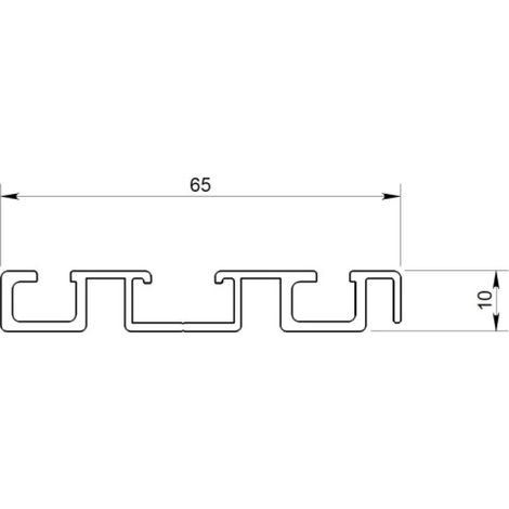 Ferrures Esprit P300-19 pour portes de meubles - Rails bas 65 - laqué noir - 2M55 - SEED (1/3)