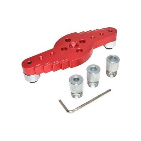 Guide de Perçage Bois 2-in-1 Gabarit de Percage Tourillon Vertical Localisation de Trous en Bois avec Bague de Forage Dowel Drill Guide pour Travail (1/5)